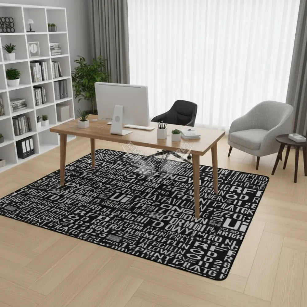 Random Text Print Gothic Area Rug Floor Carpet 8x5.3 - 96’’x64’’ - Rugs & Mats