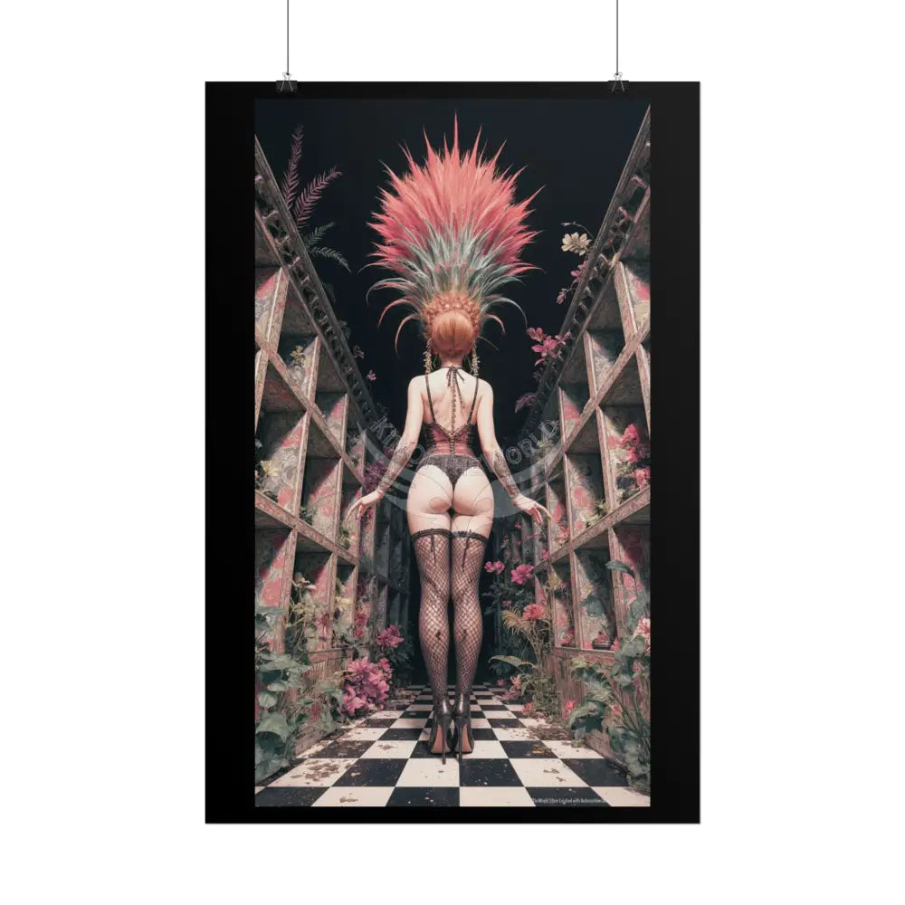 ’Rear View’ Funky Hairstyle Sexy Woman Art Print - Fantasy Girls Poster Poster