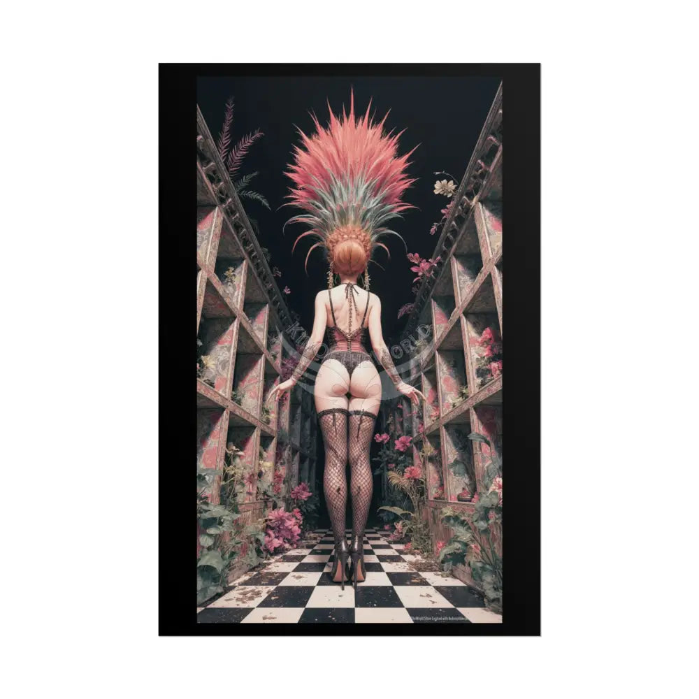 ’Rear View’ Funky Hairstyle Sexy Woman Art Print - Fantasy Girls Poster 20″ x 30″ (Vertical) / Matte Poster