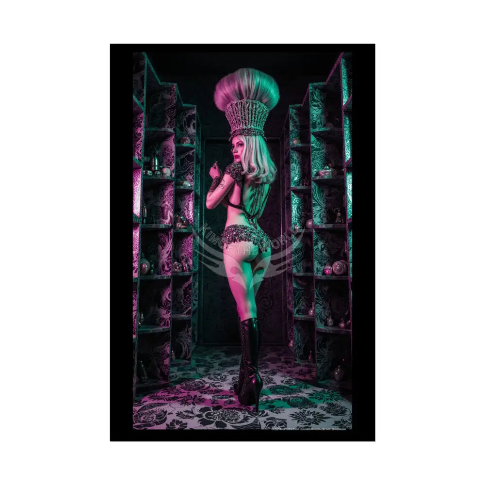 ’Rear View’ Funky Hairstyle Sexy Woman Art Print - Fantasy Girls Poster 20″ x 30″ (Vertical) / Semi Glossy Poster