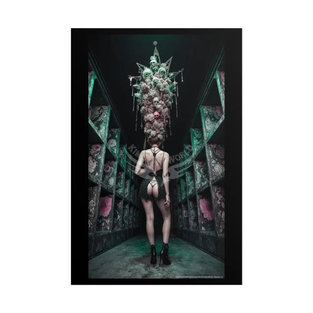 ’Rear View’ Funky Hairstyle Sexy Woman Art Print - Fantasy Girls Poster 24’’ x 36’’ (Vertical) / Matte Poster