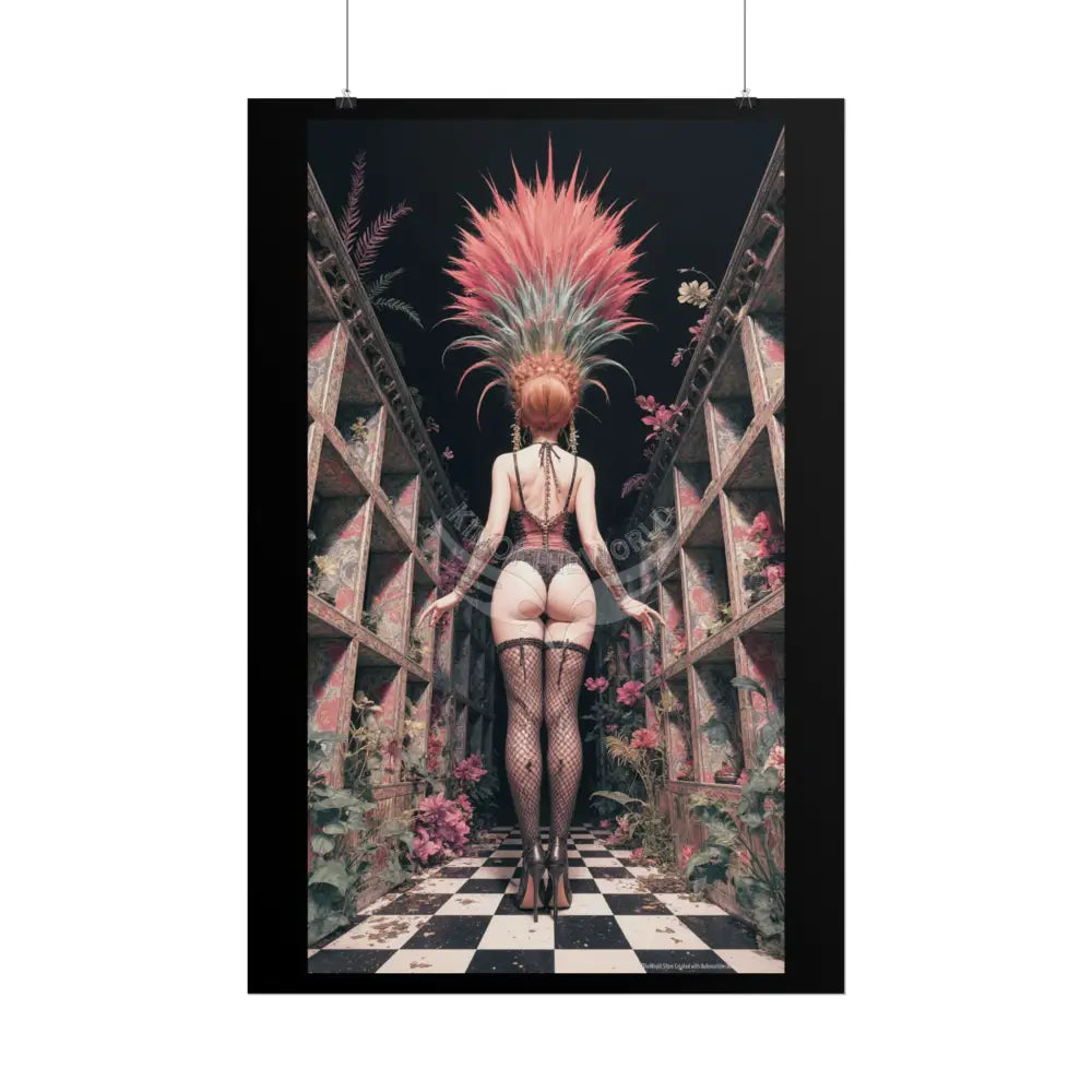 ’Rear View’ Funky Hairstyle Sexy Woman Art Print - Fantasy Girls Poster Poster