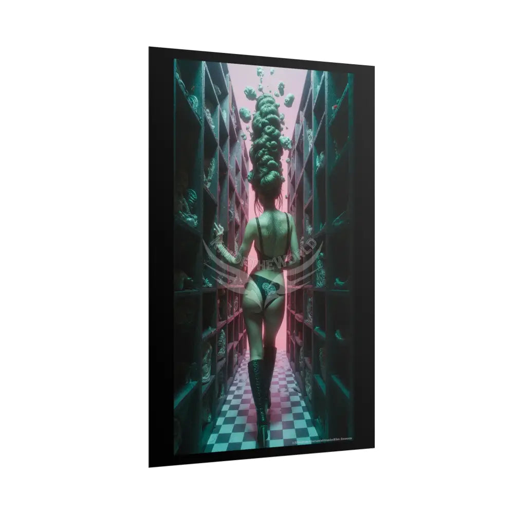 ’Rear View’ Funky Hairstyle Sexy Woman Art Print - Fantasy Girls Poster Poster