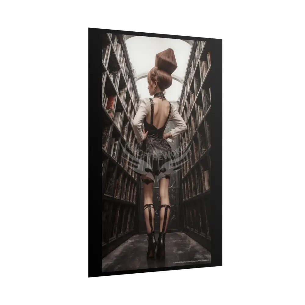 ’Rear View’ Funky Hairstyle Sexy Woman on Car Art Print - Fantasy Girls Poster Poster