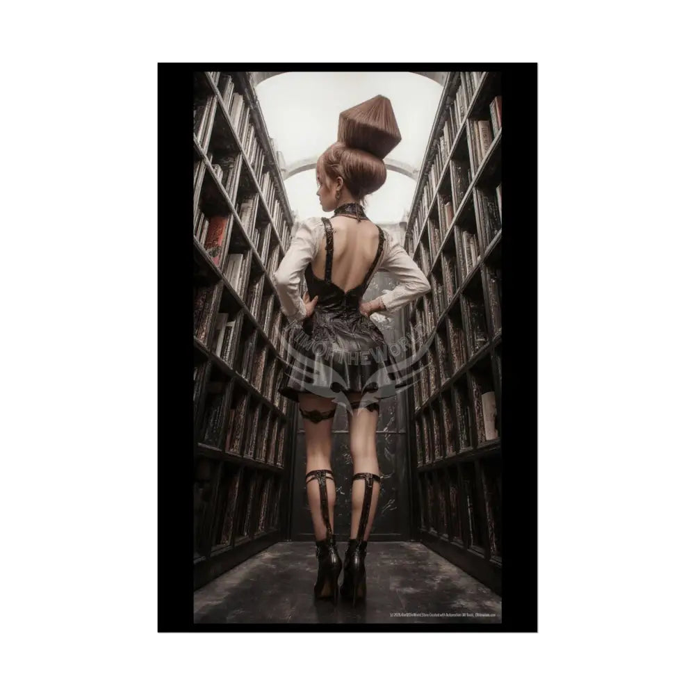 ’Rear View’ Funky Hairstyle Sexy Woman on Car Art Print - Fantasy Girls Poster 20″ x 30″ (Vertical) / Semi Glossy Poster