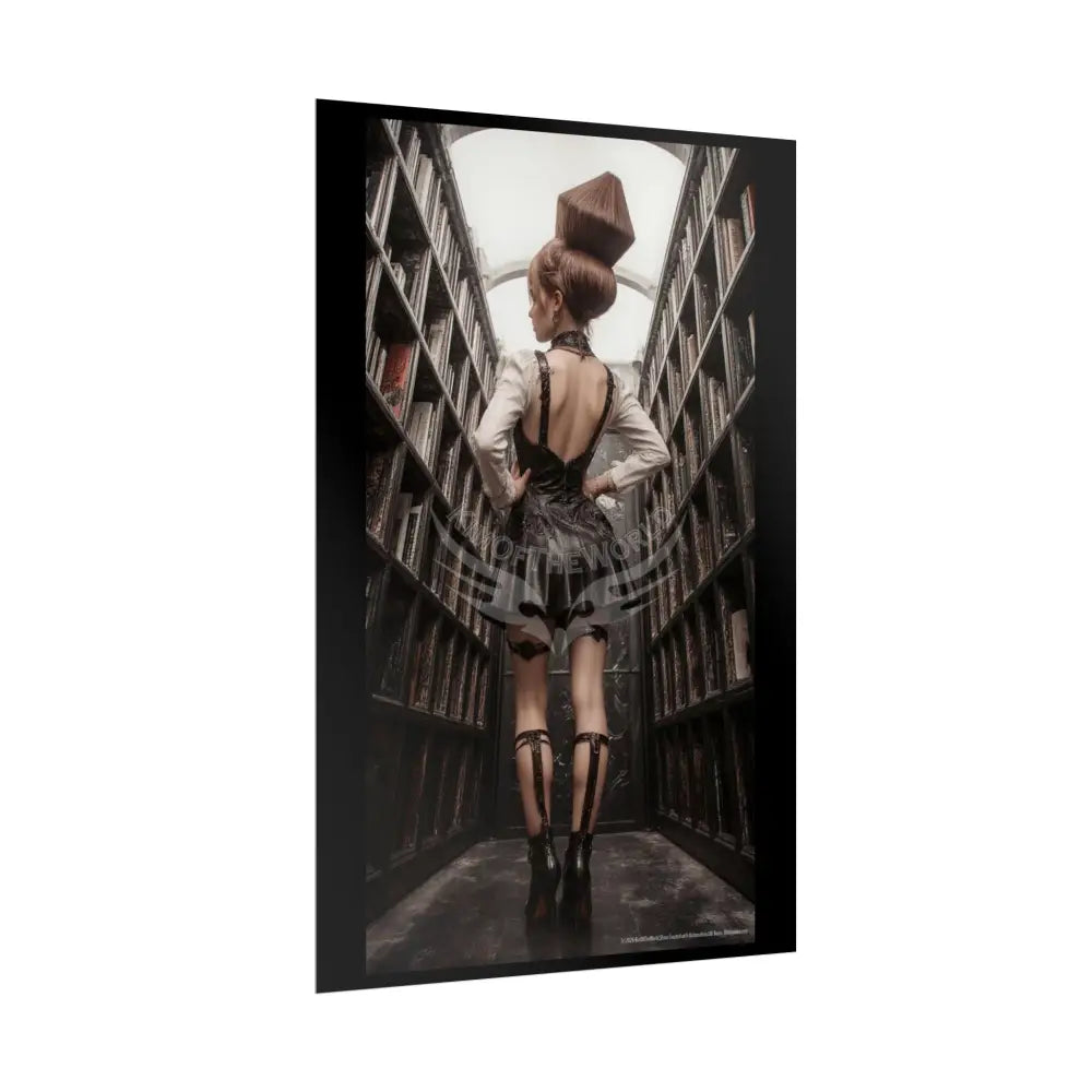 ’Rear View’ Funky Hairstyle Sexy Woman on Car Art Print - Fantasy Girls Poster Poster
