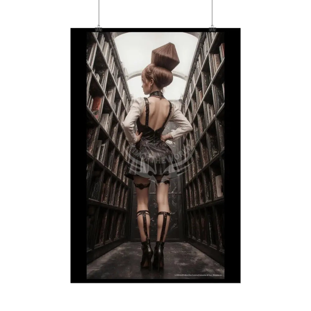 ’Rear View’ Funky Hairstyle Sexy Woman on Car Art Print - Fantasy Girls Poster Poster