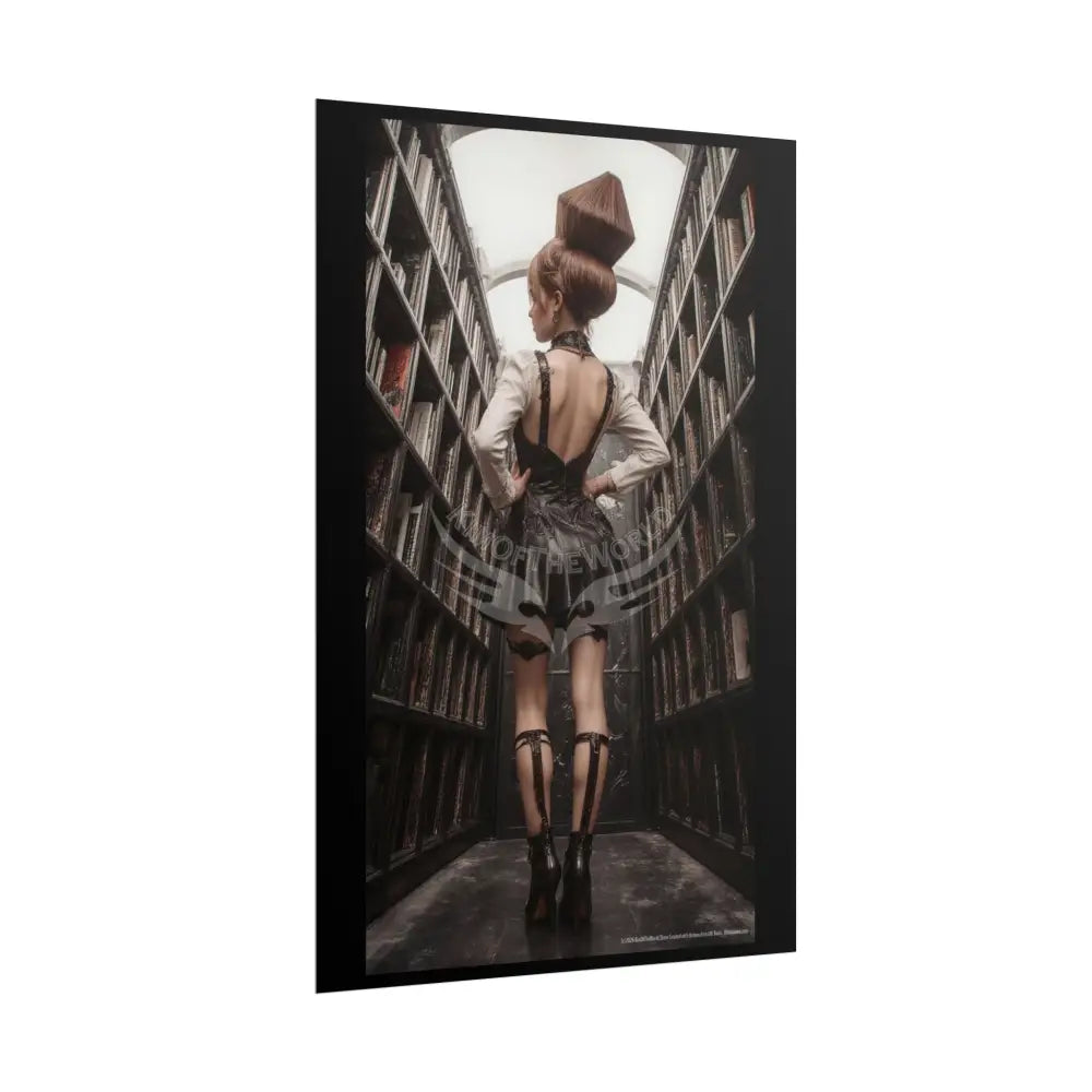 ’Rear View’ Funky Hairstyle Sexy Woman on Car Art Print - Fantasy Girls Poster Poster