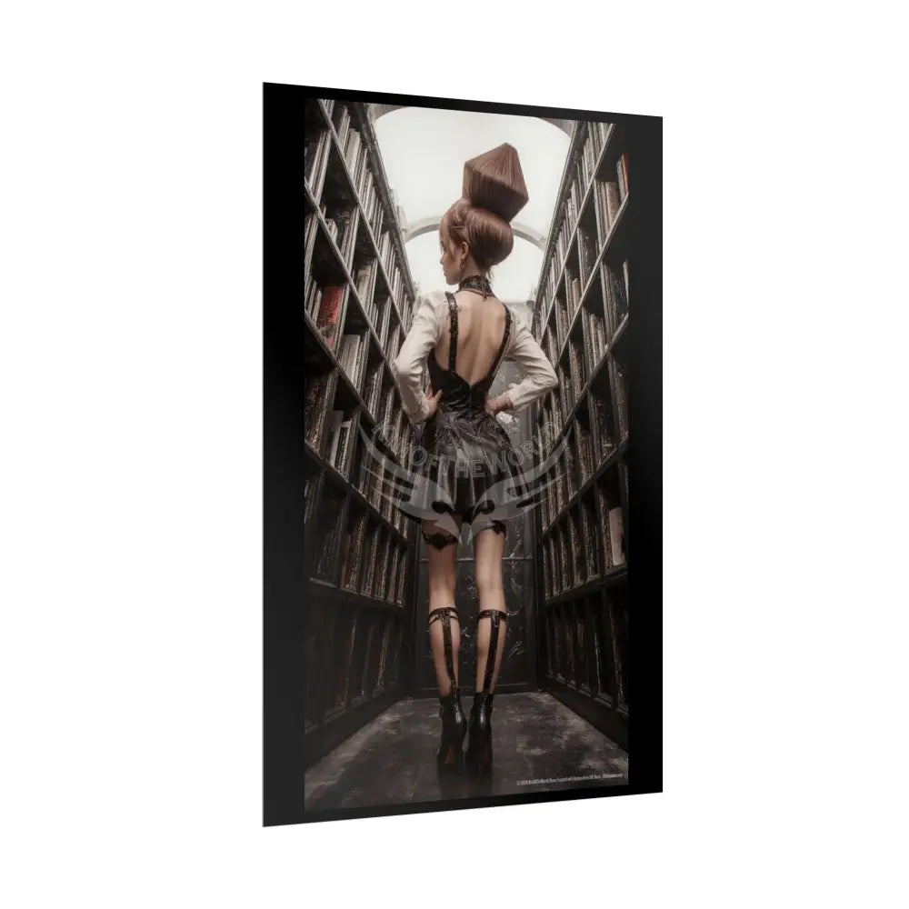 ’Rear View’ Funky Hairstyle Sexy Woman on Car Art Print - Fantasy Girls Poster Poster