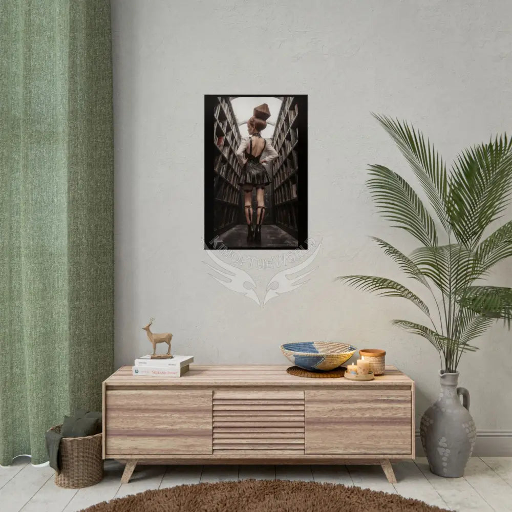 ’Rear View’ Funky Hairstyle Sexy Woman on Car Art Print - Fantasy Girls Poster Poster