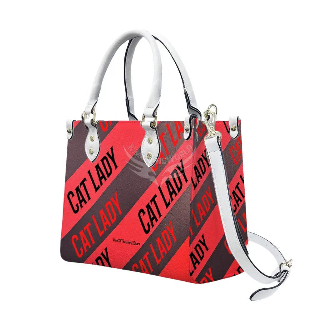 Red and Black Cat Lady Print Tote Bag for Women Handbag
