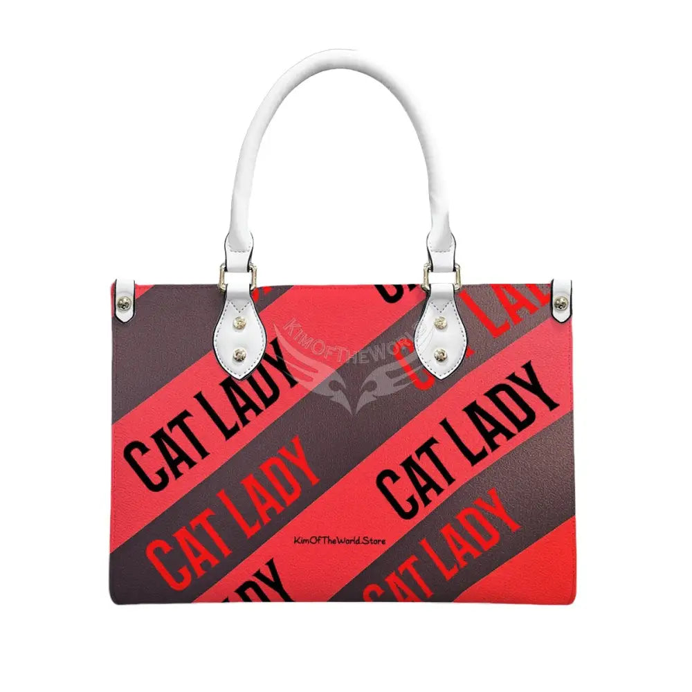 Red and Black Cat Lady Print Tote Bag for Women Handbag