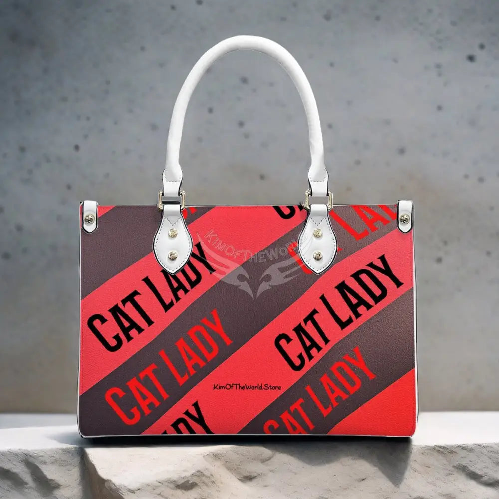 Red and Black Cat Lady Print Tote Bag for Women Handbag