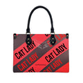 Red and Black Cat Lady Print Tote Bag for Women Black / S Handbag