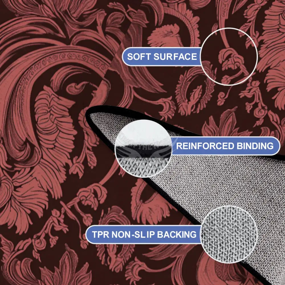 Red and Burgundy Femme Fleur Design 10 ft x 8 ft Large Area Rug Floor Carpet 120’’x96’’ Rugs & Mats