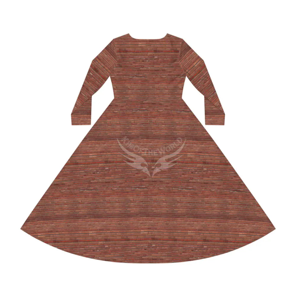 Red Brick I Wallpaper Print Dress – Women’s Long Sleeve AOP L All Over Prints