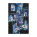 Reflections of Blue Universe & Other-Worldly Multi-Level Fantasy Matte Stretched Canvas Wall Art 40’’ x 60’’ (Vertical)