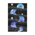 Reflections of Blue Universe & Other-Worldly Multi-Level Fantasy Matte Stretched Canvas Wall Art 40’’ x 60’’ (Vertical)