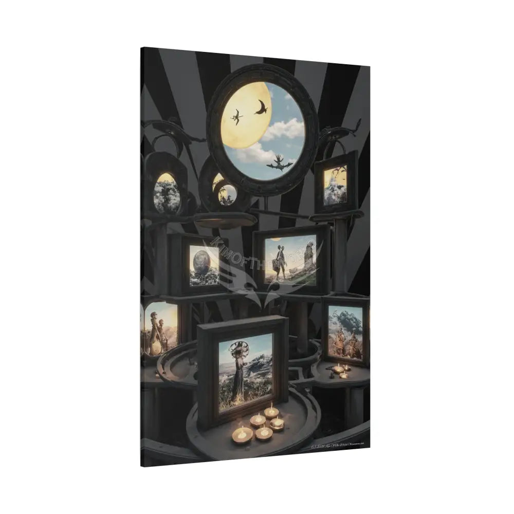 Reflections of Old Peace & Other-Worldly Multi-Level Fantasy Matte Stretched Canvas Wall Art 40’’ x 60’’ (Vertical)