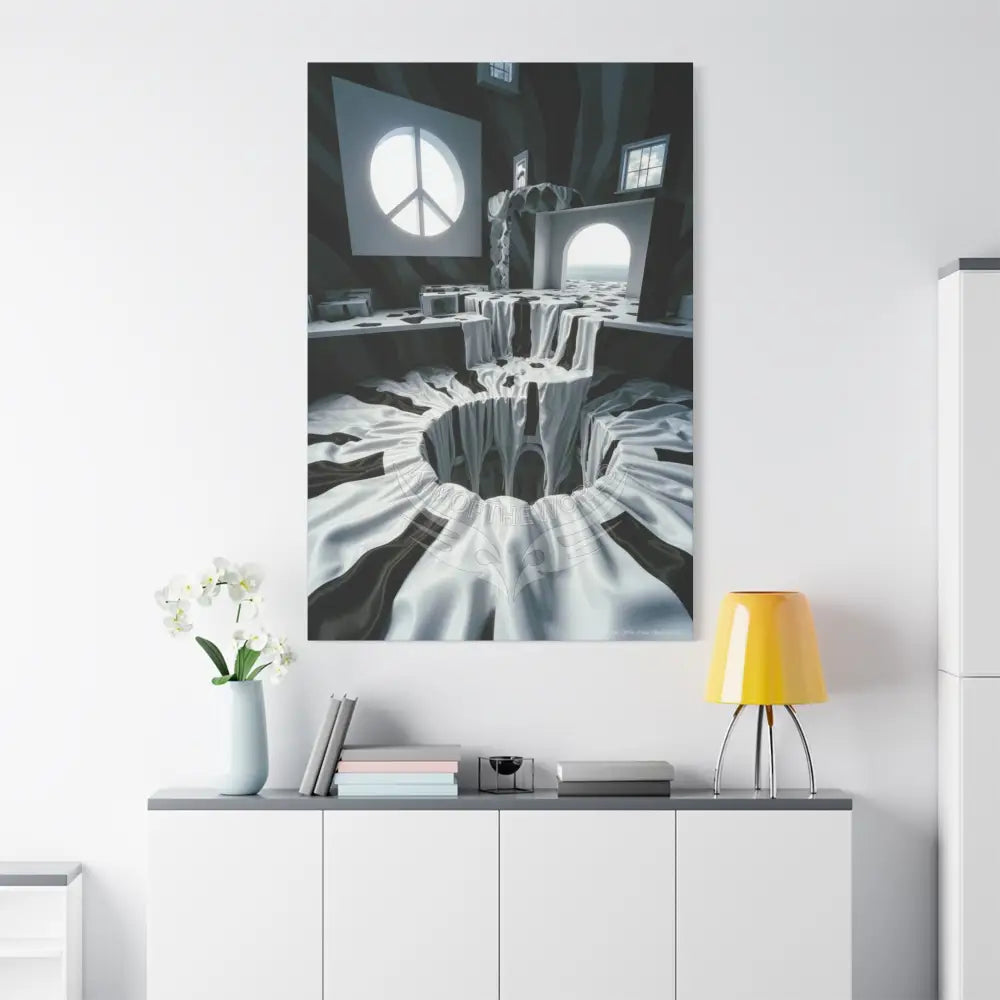 Reflections of Old Peace & Other-Worldly Multi-Level Fantasy Matte Stretched Canvas Wall Art 40’’ x 60’’ (Vertical)