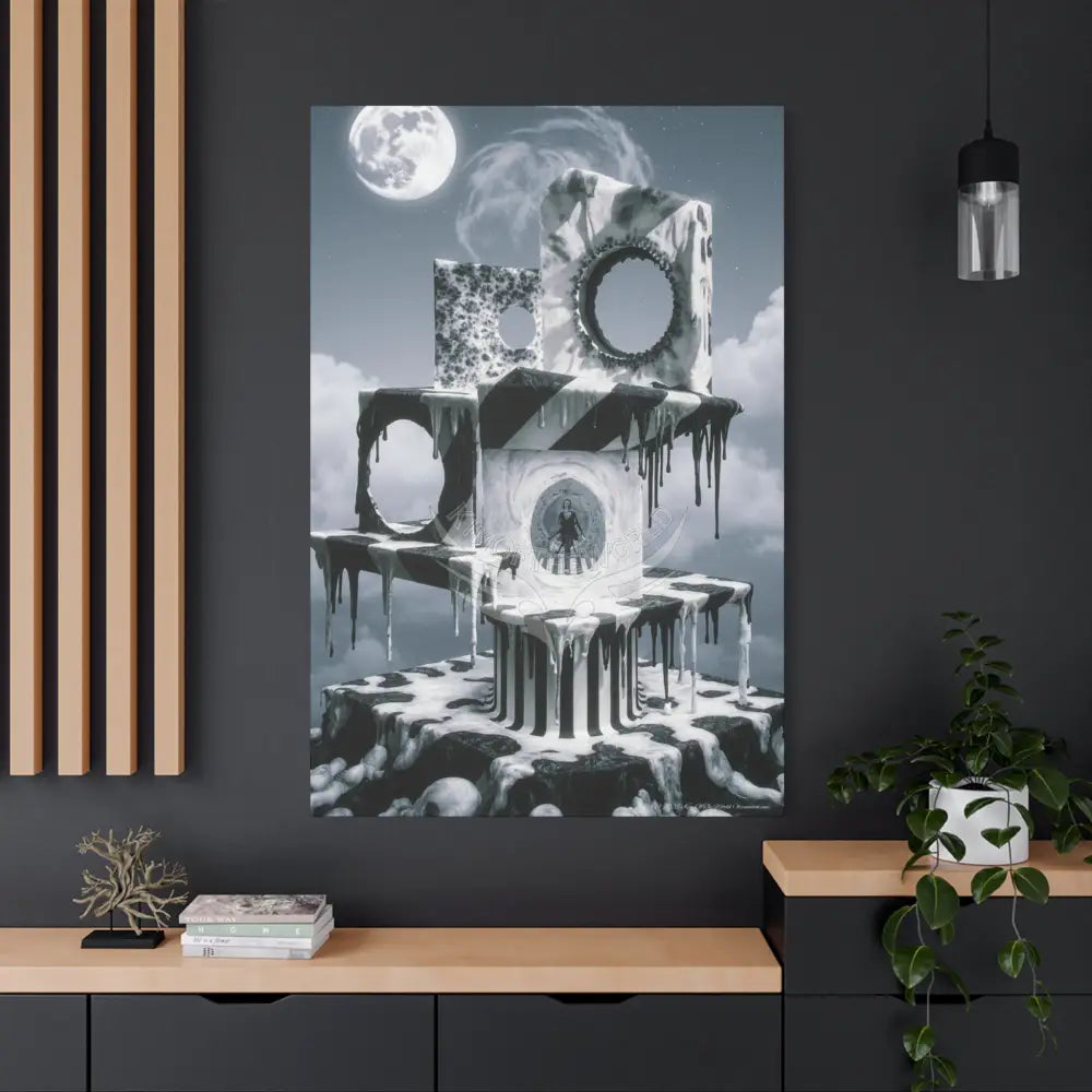 Reflections of Old Peace & Other-Worldly Multi-Level Fantasy Matte Stretched Canvas Wall Art 40’’ x 60’’ (Vertical)