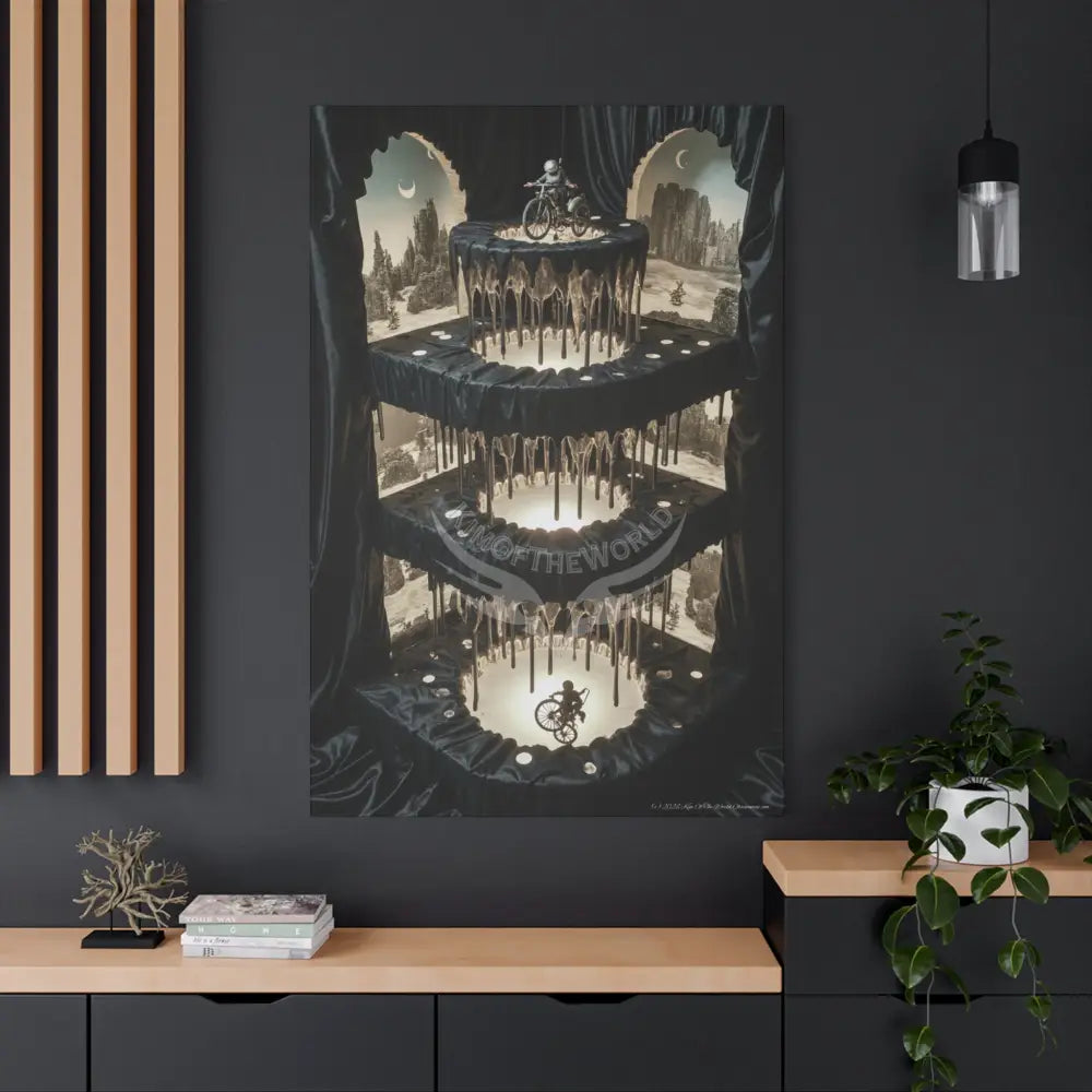 Reflections of Old Peace & Other-Worldly Multi-Level Fantasy Matte Stretched Canvas Wall Art 40’’ x 60’’ (Vertical)