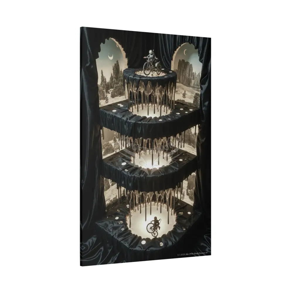 Reflections of Old Peace & Other-Worldly Multi-Level Fantasy Matte Stretched Canvas Wall Art 40’’ x 60’’ (Vertical)
