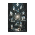 Reflections of Old Peace & Other-Worldly Multi-Level Fantasy Matte Stretched Canvas Wall Art 40’’ x 60’’ (Vertical)