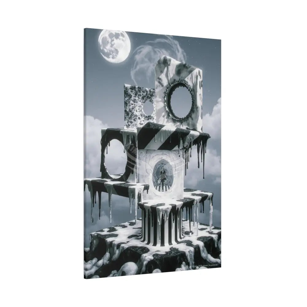 Reflections of Old Peace & Other-Worldly Multi-Level Fantasy Matte Stretched Canvas Wall Art 40’’ x 60’’ (Vertical)