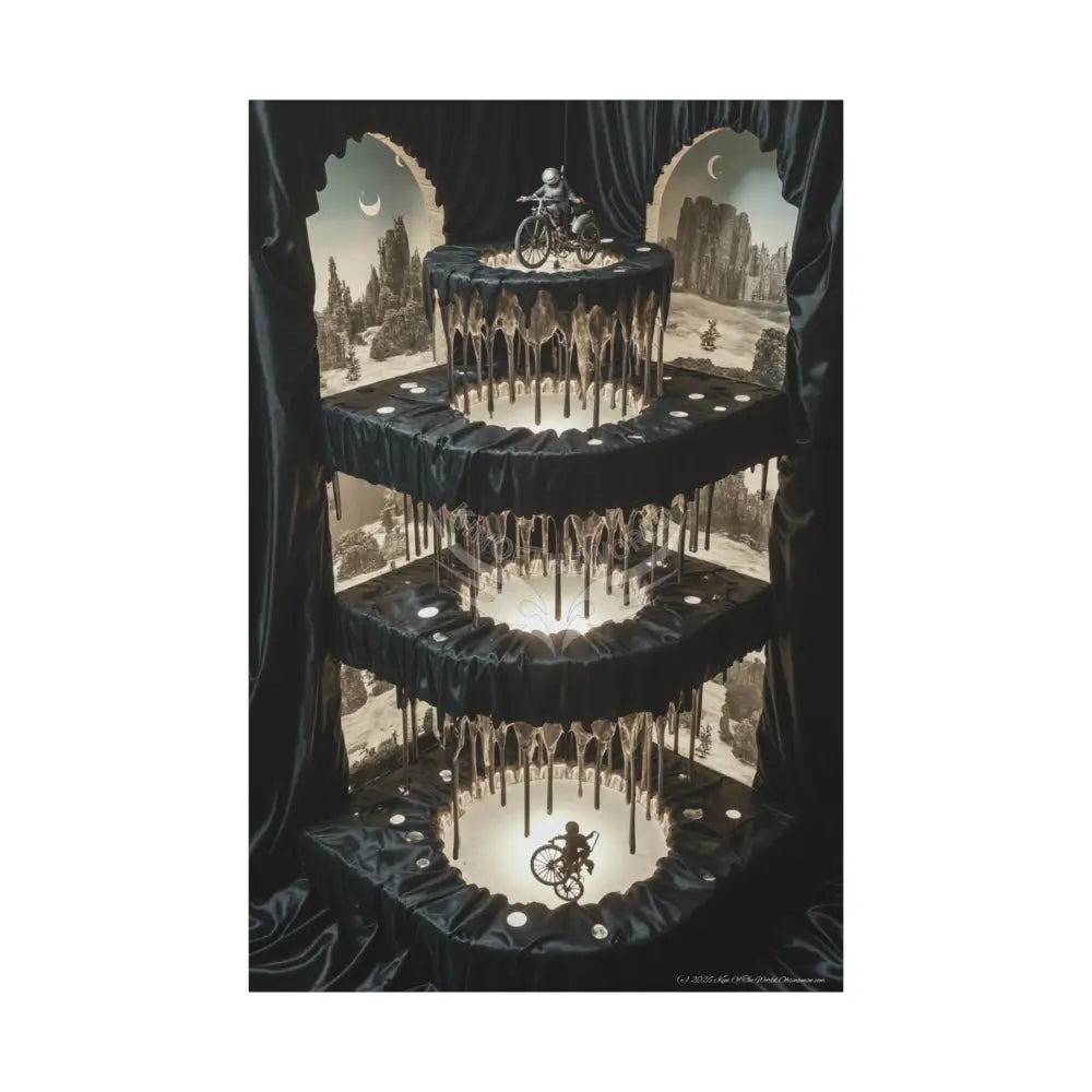 Reflections of Old Peace & Other-Worldly Multi-Level Fantasy Matte Stretched Canvas Wall Art 40’’ x 60’’ (Vertical)