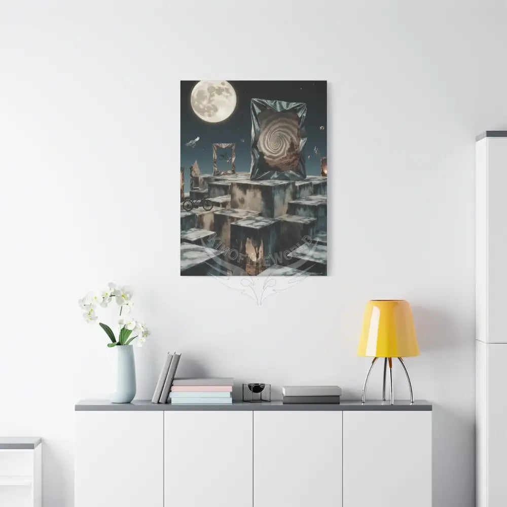 Reflections of Other-Worldly Multi-Level Fantasy Matte Stretched Canvas Wall Art Canvas