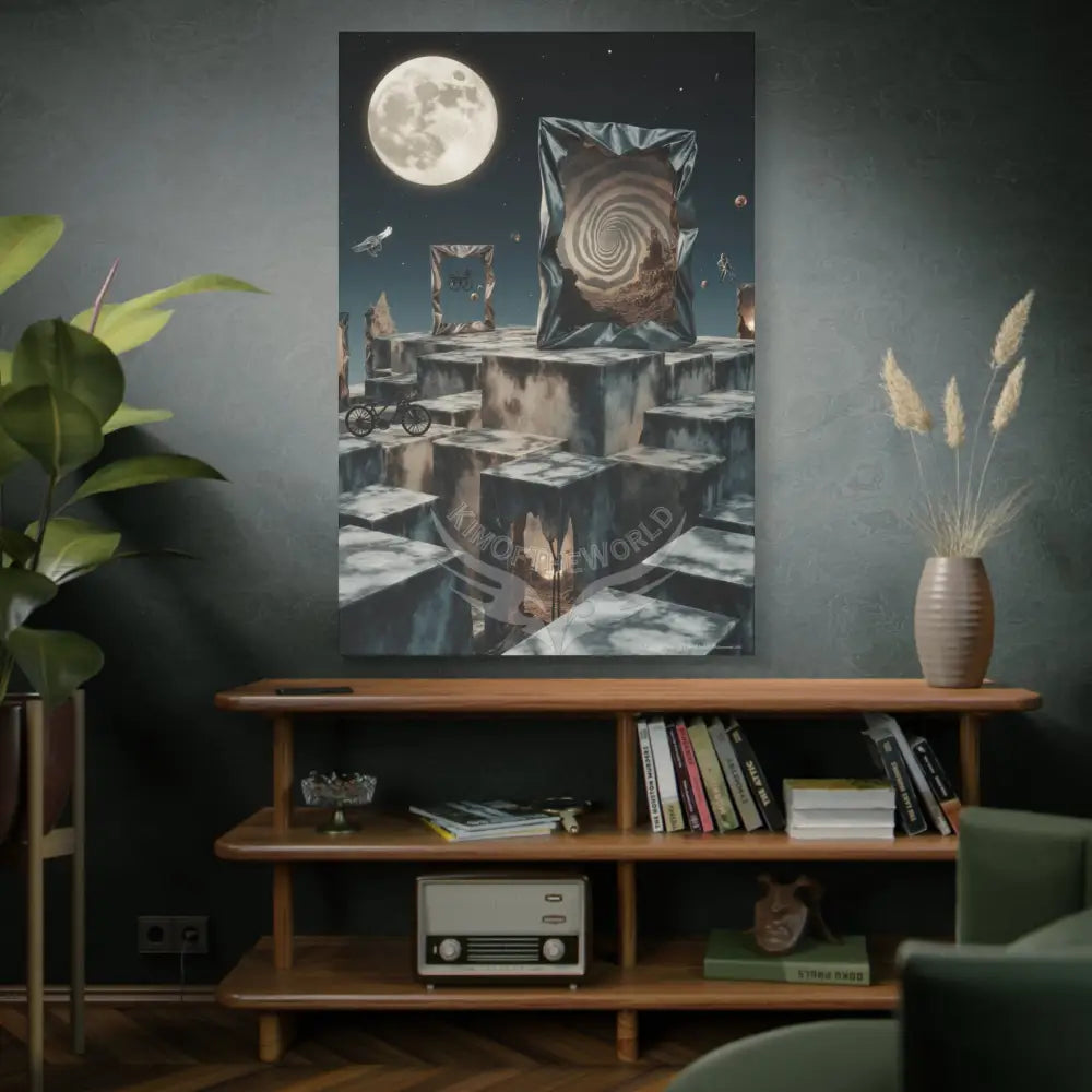 Reflections of Other-Worldly Multi-Level Fantasy Matte Stretched Canvas Wall Art Canvas