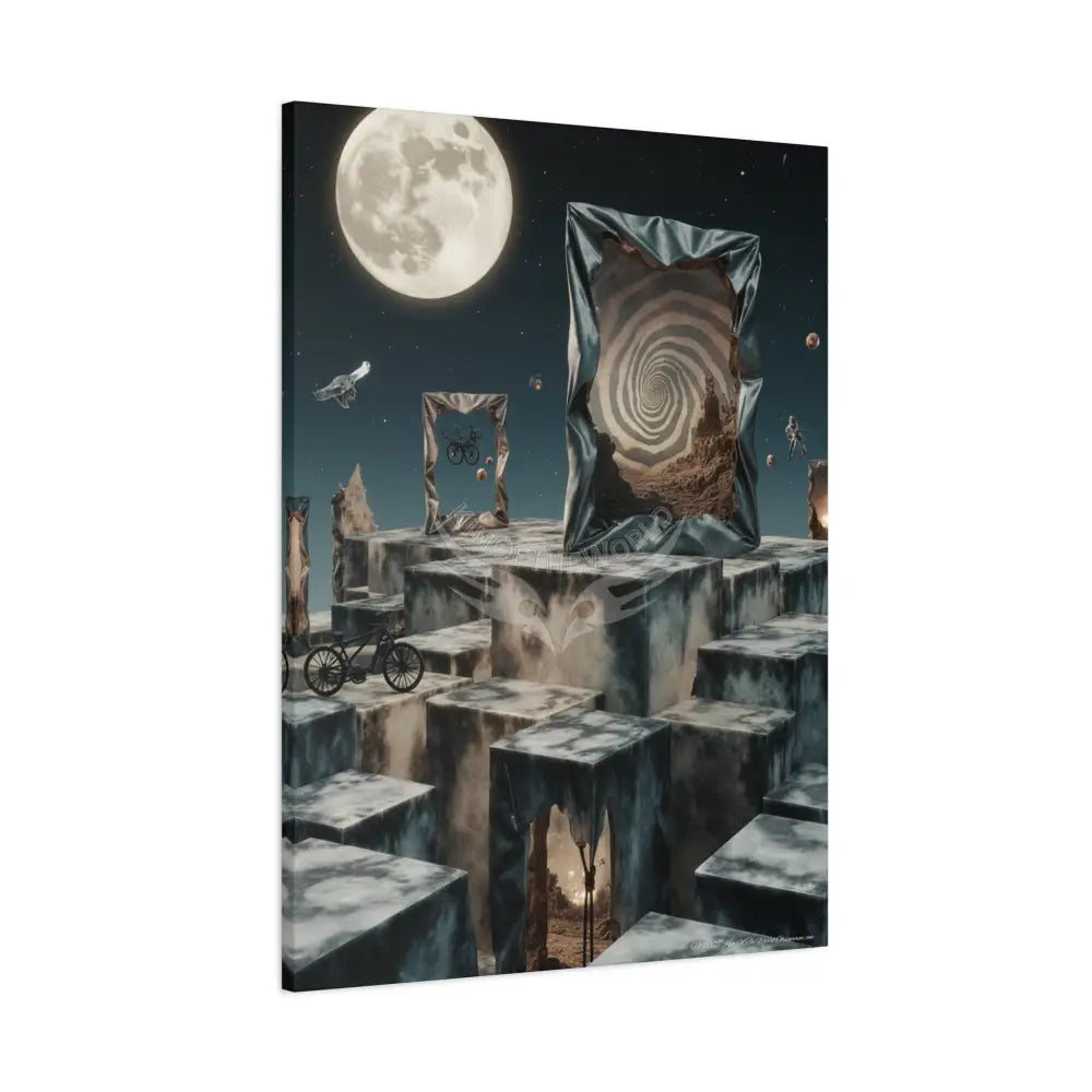 Reflections of Other-Worldly Multi-Level Fantasy Matte Stretched Canvas Wall Art Canvas