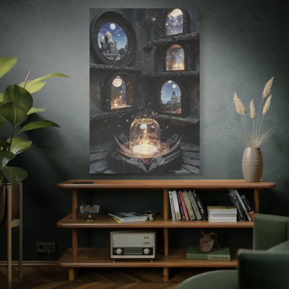 Reflections of Other-Worldly Multi-Level Fantasy Matte Stretched Canvas Wall Art 40’’ x 60’’ (Vertical) / 1.25’’ Canvas