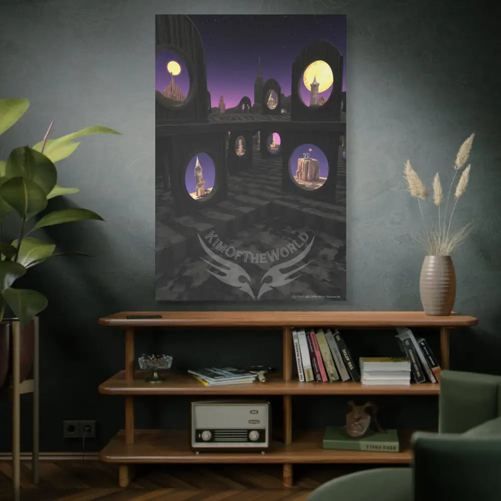Reflections of Other-Worldly Multi-Level Fantasy Matte Stretched Canvas Wall Art 40’’ x 60’’ (Vertical) / 1.25’’ Canvas