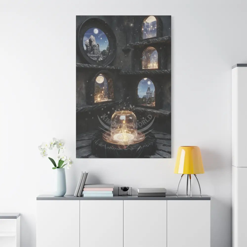 Reflections of Other-Worldly Multi-Level Fantasy Matte Stretched Canvas Wall Art 40’’ x 60’’ (Vertical) / 1.25’’ Canvas