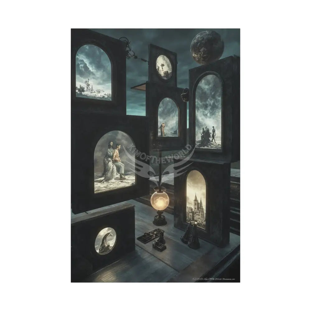 Reflections of Other-Worldly Multi-Level Fantasy Matte Stretched Canvas Wall Art 40’’ x 60’’ (Vertical) / 1.25’’ Canvas