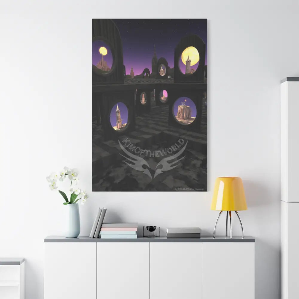 Reflections of Other-Worldly Multi-Level Fantasy Matte Stretched Canvas Wall Art 40’’ x 60’’ (Vertical) / 1.25’’ Canvas