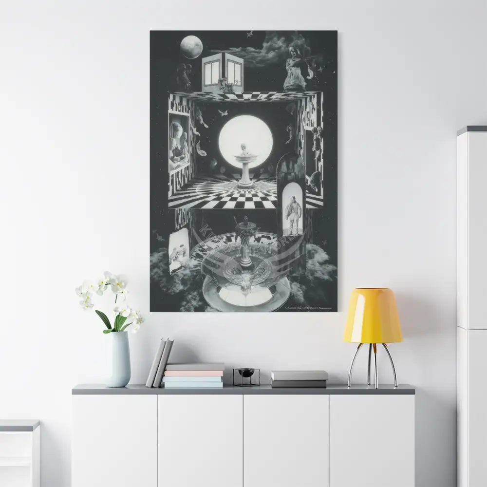 Reflections of Other-Worldly Multi-Level Fantasy Matte Stretched Canvas Wall Art 40’’ x 60’’ (Vertical) / 1.25’’ Canvas