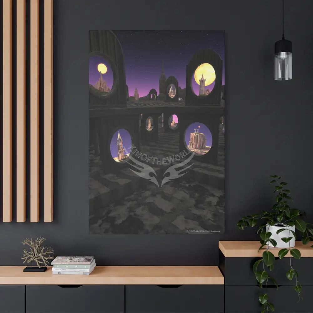 Reflections of Other-Worldly Multi-Level Fantasy Matte Stretched Canvas Wall Art 40’’ x 60’’ (Vertical) / 1.25’’ Canvas