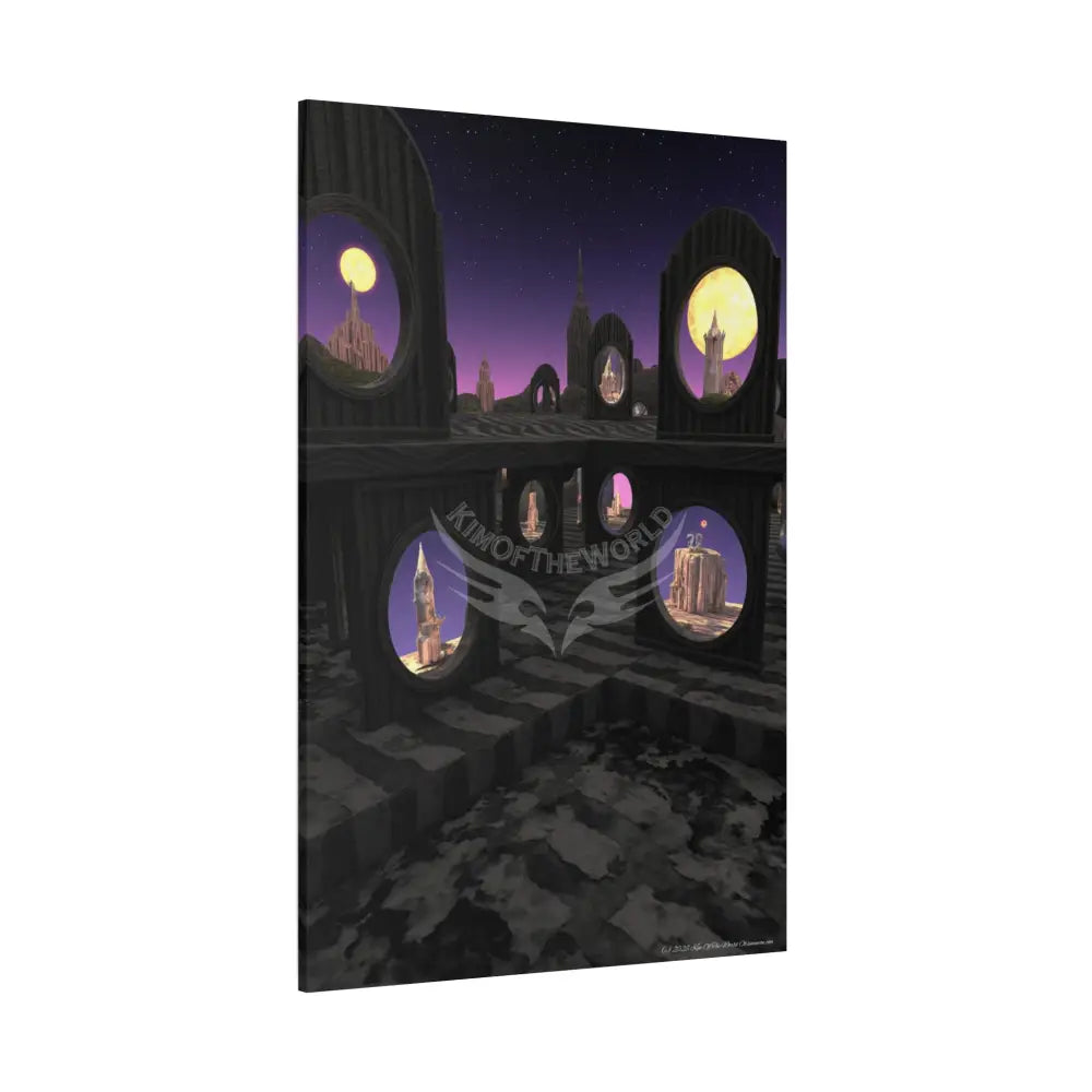 Reflections of Other-Worldly Multi-Level Fantasy Matte Stretched Canvas Wall Art 40’’ x 60’’ (Vertical) / 1.25’’ Canvas