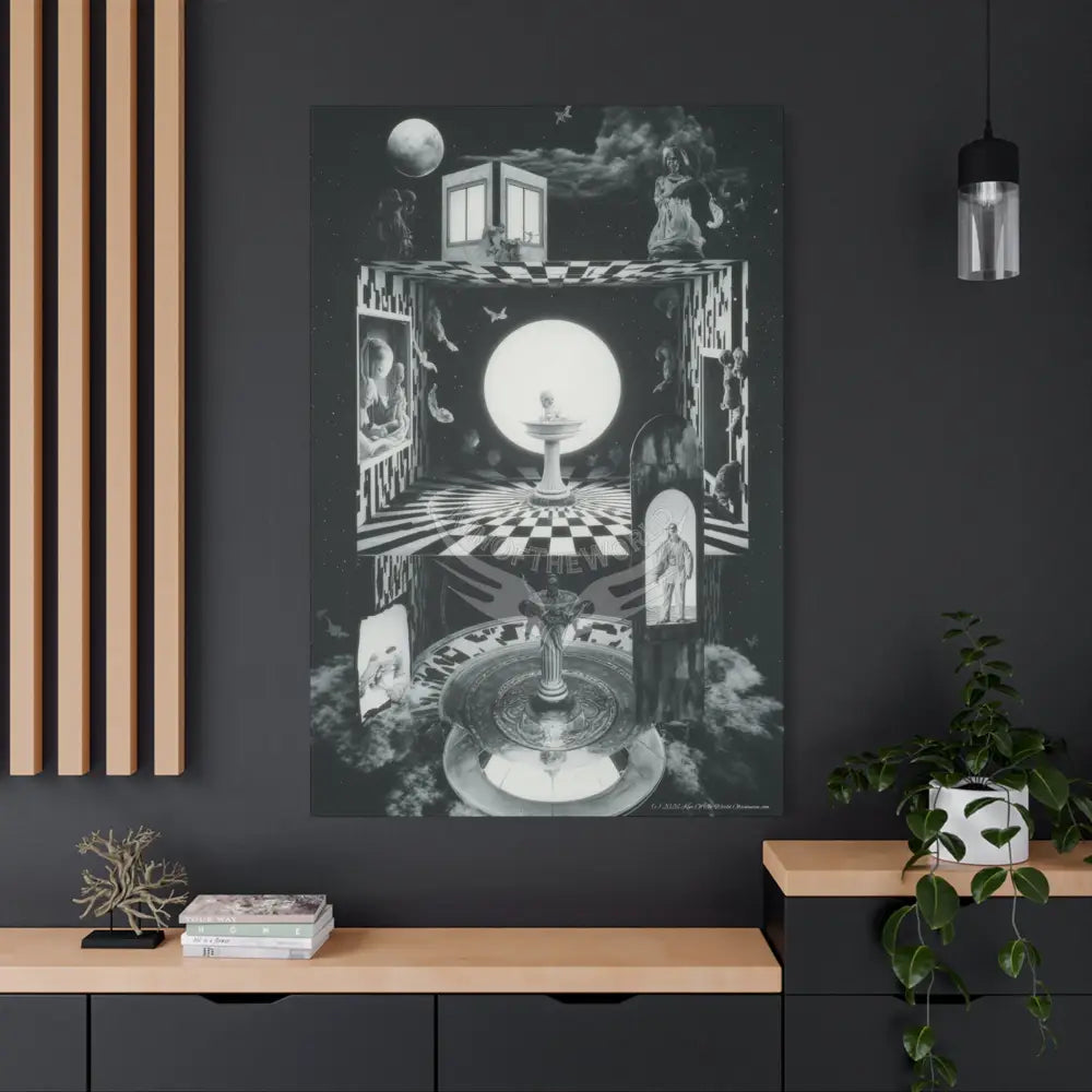 Reflections of Other-Worldly Multi-Level Fantasy Matte Stretched Canvas Wall Art 40’’ x 60’’ (Vertical) / 1.25’’ Canvas