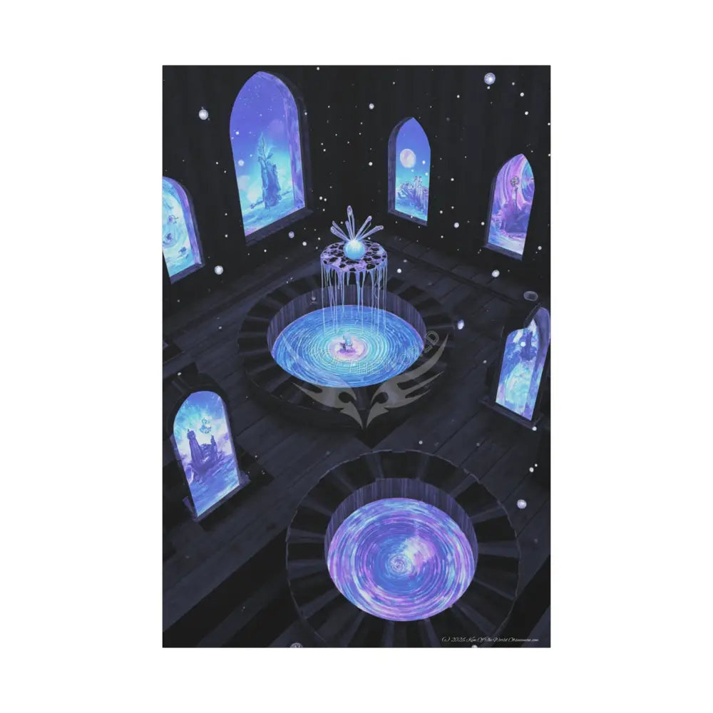 Reflections of Other-Worldly Multi-Level Fantasy Matte Stretched Canvas Wall Art 40’’ x 60’’ (Vertical) / 1.25’’ Canvas