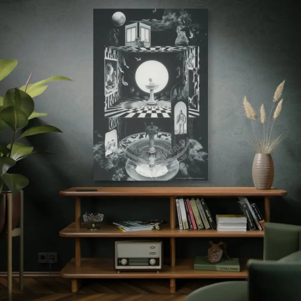 Reflections of Other-Worldly Multi-Level Fantasy Matte Stretched Canvas Wall Art 40’’ x 60’’ (Vertical) / 1.25’’ Canvas