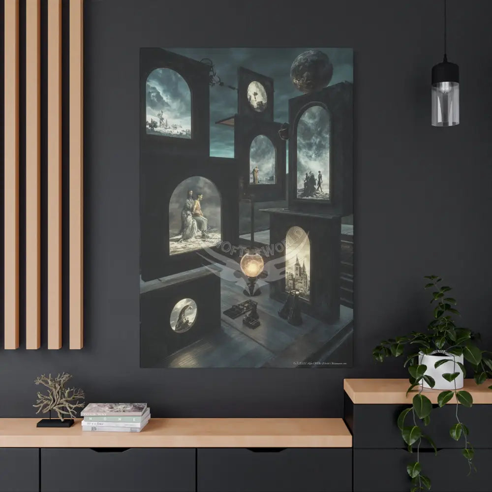 Reflections of Other-Worldly Multi-Level Fantasy Matte Stretched Canvas Wall Art 40’’ x 60’’ (Vertical) / 1.25’’ Canvas