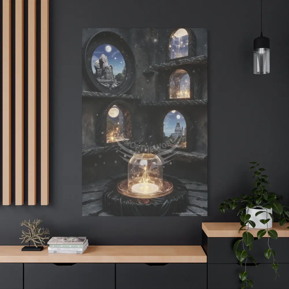 Reflections of Other-Worldly Multi-Level Fantasy Matte Stretched Canvas Wall Art 40’’ x 60’’ (Vertical) / 1.25’’ Canvas