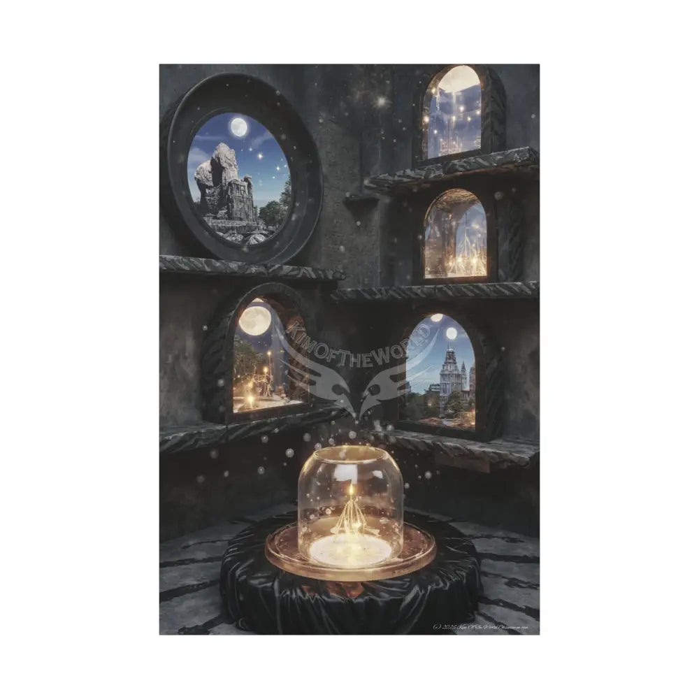 Reflections of Other-Worldly Multi-Level Fantasy Matte Stretched Canvas Wall Art 40’’ x 60’’ (Vertical) / 1.25’’ Canvas