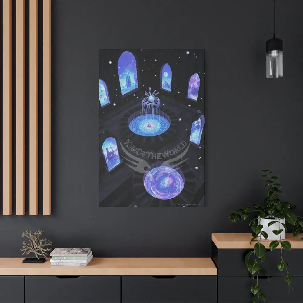 Reflections of Other-Worldly Multi-Level Fantasy Matte Stretched Canvas Wall Art Canvas