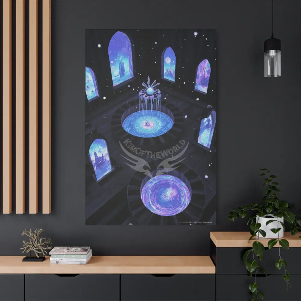 Reflections of Other-Worldly Multi-Level Fantasy Matte Stretched Canvas Wall Art Canvas