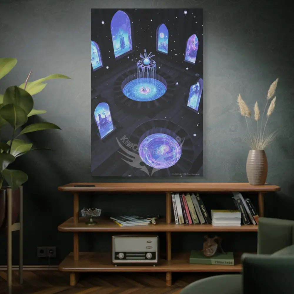 Reflections of Other-Worldly Multi-Level Fantasy Matte Stretched Canvas Wall Art Canvas